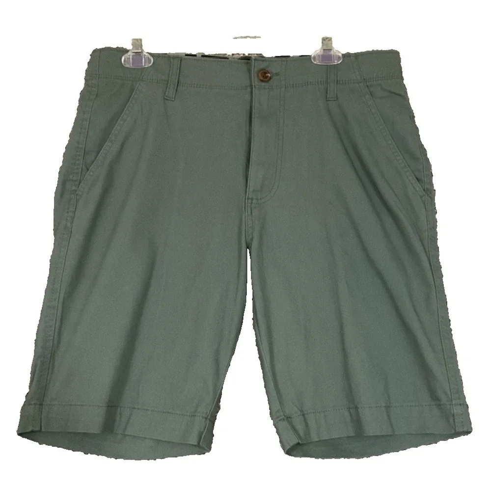 Lot of 2 Iron Co. Men's Chino Shorts Size 32 Sage Green Slate Blue Flat Front